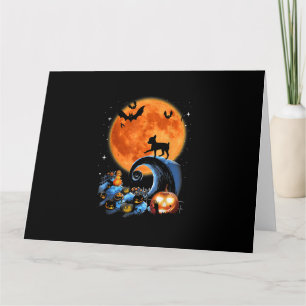 chihuahua hund måne pumpa halloween kostym present kort