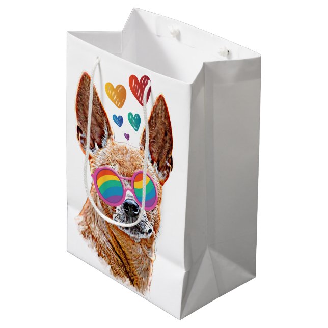 Chihuahua Hund med Hearts Valentine Day (Framsidan Vinklad)