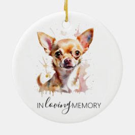 Chihuahua hund minnes väggmålning i akvarell jul julgransprydnad keramik