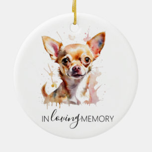 Chihuahua hund minnes väggmålning i akvarell jul julgransprydnad keramik