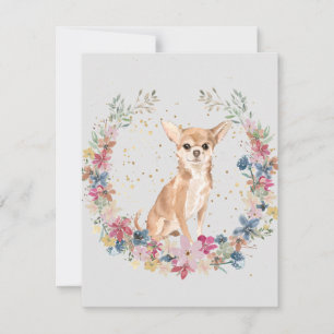 Chihuahua Hund Monogram Anteckningskort