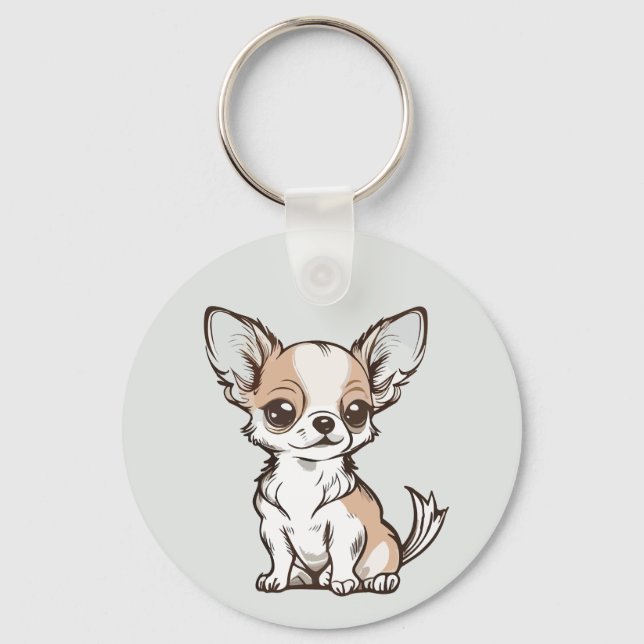 Chihuahua Hund  Nyckelring (Framsida)