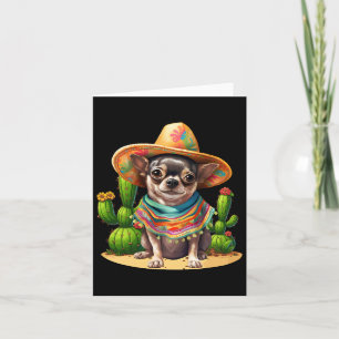 Chihuahua Hund och Sombrero Hat mexikanska Fiesta Kort