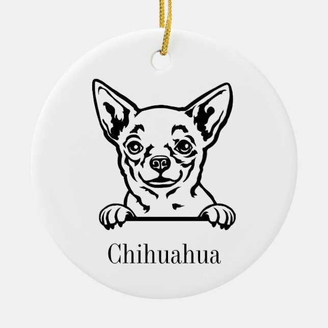 Chihuahua hund ornament (Framsidan)