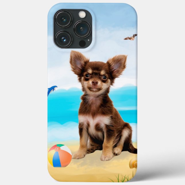 Chihuahua Hund på Strand (Baksida)