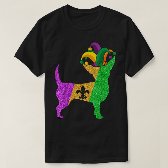 Chihuahua Hund Pappa Mamma Älskare Rolig Mardi Gra T Shirt (Design framsida)