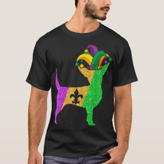 Chihuahua Hund Pappa Mamma Älskare Rolig Mardi Gra T Shirt