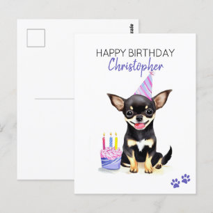 Chihuahua Hund Personlig Glad Födelsedag Vykort