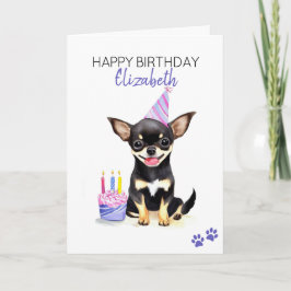 Chihuahua Hund Personlig Grattis på födelsedagen Kort