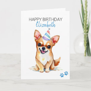 Chihuahua Hund Personlig Grattis på födelsedagen Kort