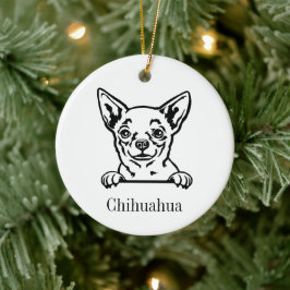Chihuahua hund Personlig Pet Ornament, Anpassnings Julgransprydnad Keramik