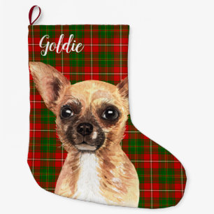 Chihuahua Hund Personlig Stor Julstrumpa