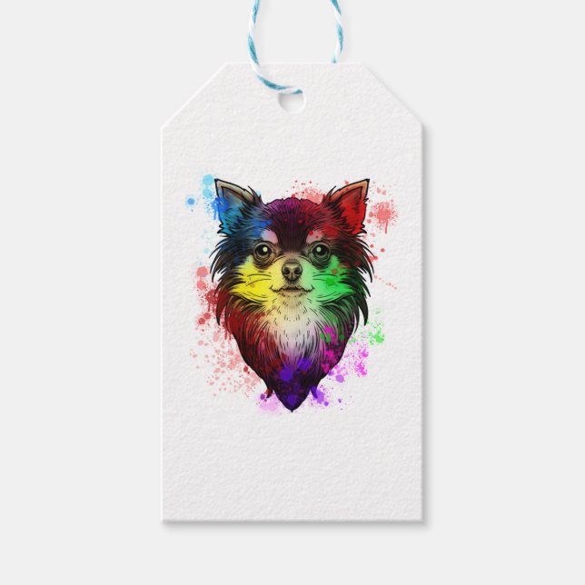 Chihuahua Hund Presentetikett (Framsidan)