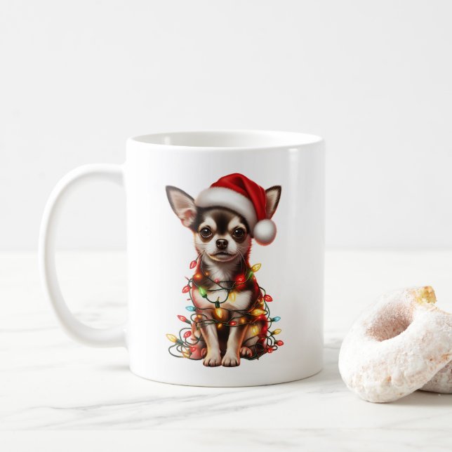 Chihuahua Hund Puppy-julen Kaffemugg (Med munk)