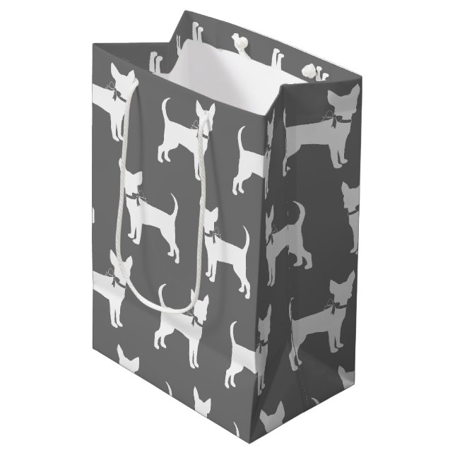 Chihuahua Hund Puppy Medium Gift Bag (Framsidan Vinklad)
