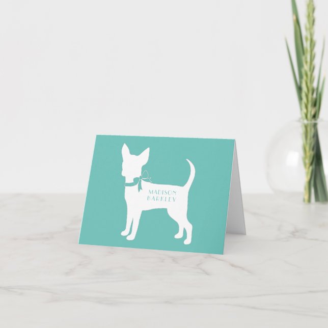 Chihuahua Hund Puppy Note Card Anteckningskort (Framsida)