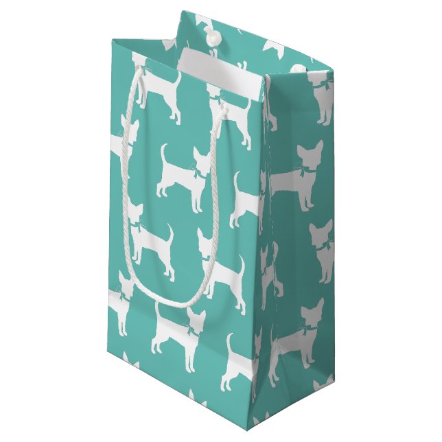 Chihuahua Hund Puppy Small Gift Bag (Framsidan Vinklad)