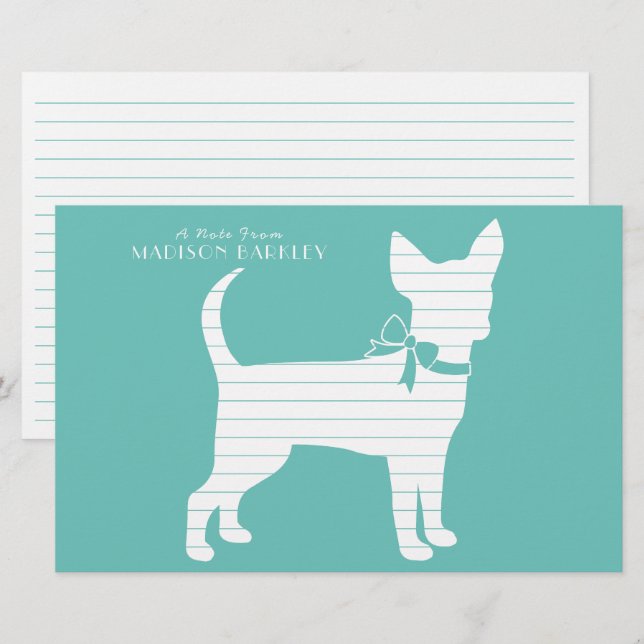 Chihuahua Hund Puppy Stationery Brevpapper (Fram/baksida)