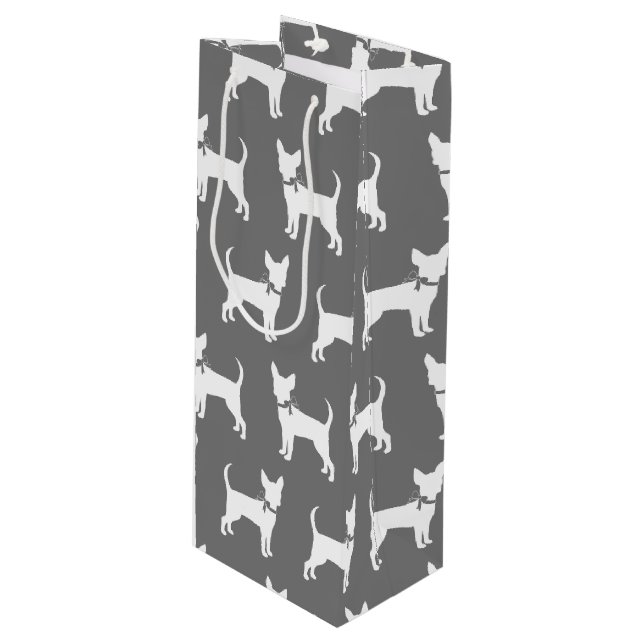 Chihuahua Hund Puppy Vin Gift Bag (Framsidan Vinklad)