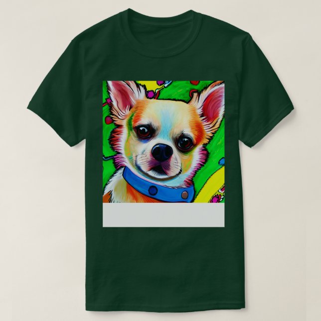 Chihuahua Hund Rainbow Painting T Shirt (Design framsida)