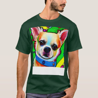 Chihuahua Hund Rainbow Painting T Shirt