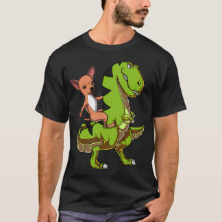 Chihuahua hund riderar T-Rex dinosaurie T Shirt