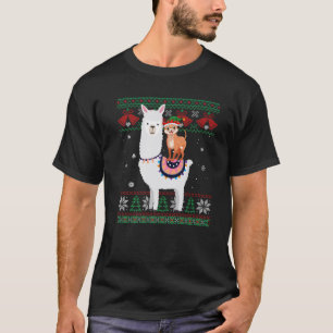 Chihuahua Hund Riding Llama Funny God jul T Shirt