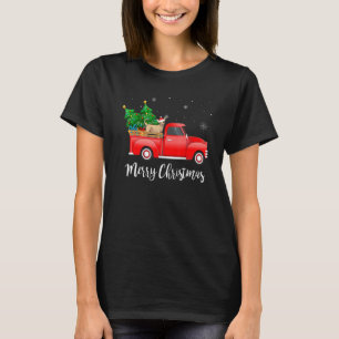 Chihuahua Hund Riding Red Lastbil jul T Shirt