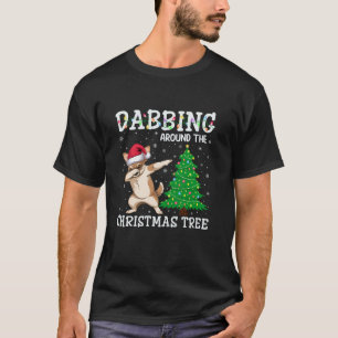 Chihuahua Hund Santa Hat Dabbing runt jultomten T Shirt