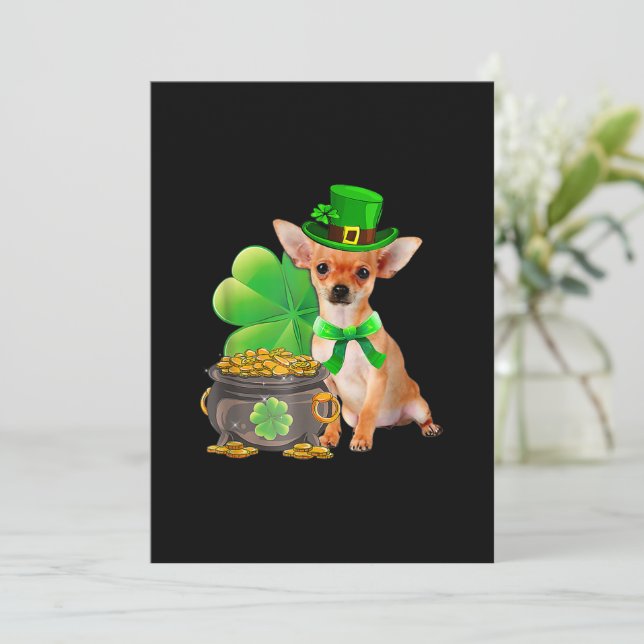 Chihuahua Hund Shamrock St patricks day Irish Hund (Stående Fram)