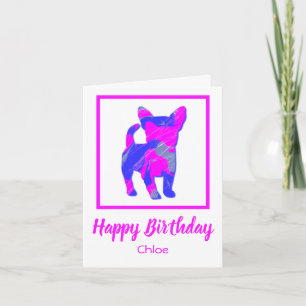 Chihuahua Hund Silhouette Funny Birthday Card Kort