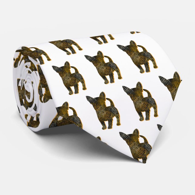 Chihuahua Hund Silhouette Halloween White Nacke Slips (Rullad)