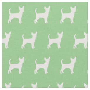 Chihuahua Hund Silhouette Pet Sage Grönt Tyg