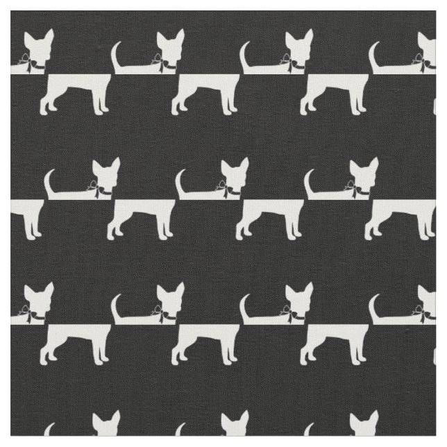Chihuahua Hund Silhouette Pet Tyg (Närbild)