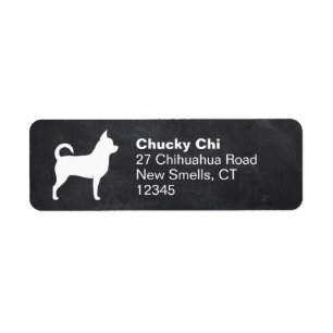 Chihuahua Hund Silhouette-Returetiketter Returadress Etikett