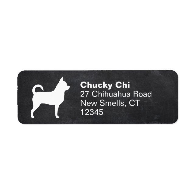Chihuahua Hund Silhouette-Returetiketter Returadress Etikett (Framsidan)