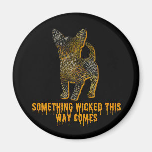 Chihuahua Hund Silhouette Roligt Halloween Magnet