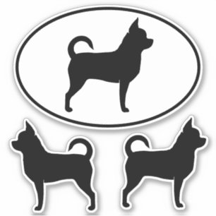 Chihuahua Hund Silhouettes Vinyl Sticker Set Klistermärken