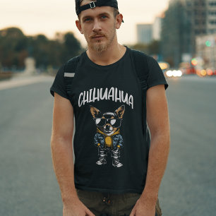 Chihuahua Hund som är nedtryckt i Coola Clothing M T Shirt