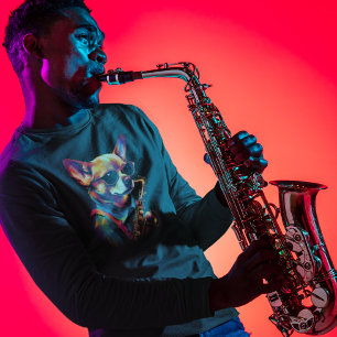 Chihuahua Hund som spelar saxofon T Shirt