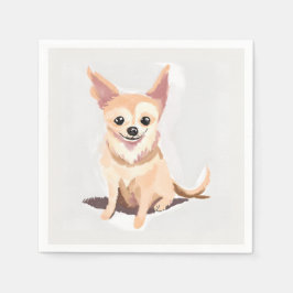 Chihuahua Hund | Söt Hund Husdjur Valp Akvarell Pappersservett