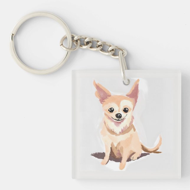 Chihuahua Hund | Söt Hund Husdjur Valp Vattenfärg (Framsidan)
