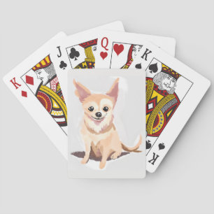 Chihuahua Hund   Söt Hund Husdjur Valp Vattenfärg Casinokort