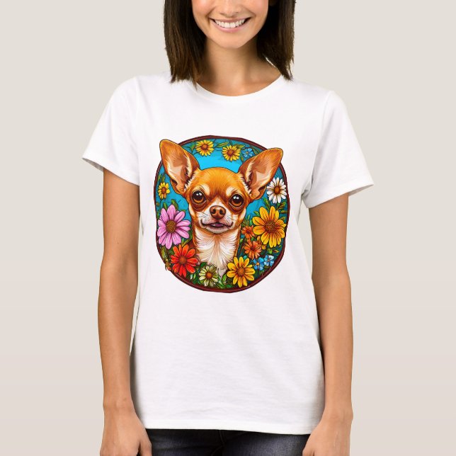 Chihuahua hund t shirt (Framsida)