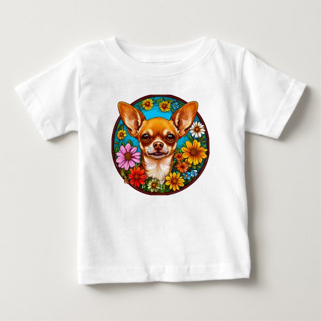 Chihuahua hund t shirt (Framsida)