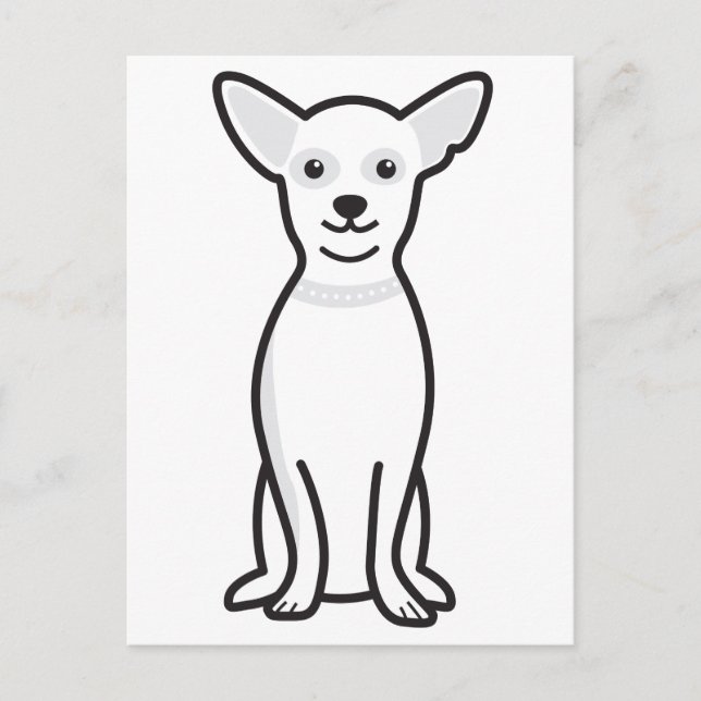 Chihuahua Hund Tecknad Vykort (Framsida)