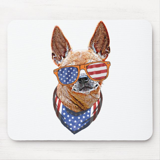 Chihuahua Hund USA American Independence 4 juli Musmatta (Framsidan)