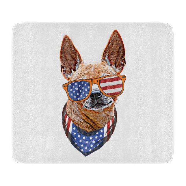 Chihuahua Hund USA Amerikansk Självständighet 4 ju (Framsidan)