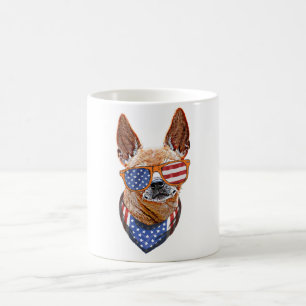 Chihuahua Hund USA Amerikansk Självständighet 4 ju Kaffemugg