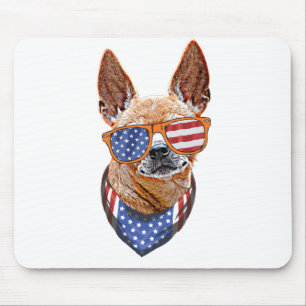 Chihuahua Hund USA Amerikansk Självständighet 4 ju Musmatta
